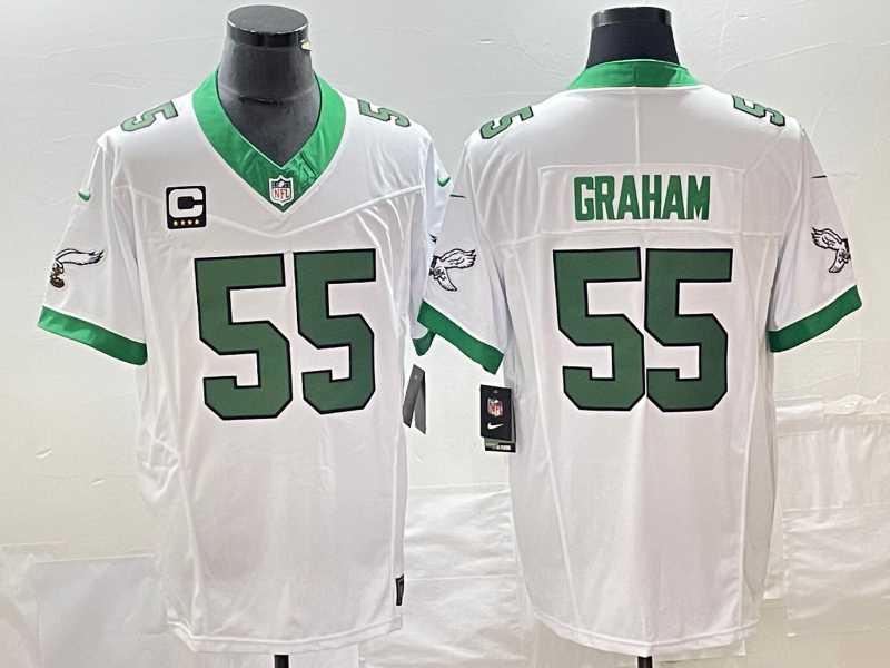 Men%27s Philadelphia Eagles #55 Brandon Graham White 2023 F.U.S.E. Vapor Untouchable With C Patch Stitched Football Jersey->philadelphia eagles->NFL Jersey
